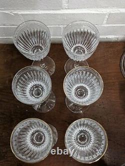 Set of 6 Vintage MARQUIS by WATERFORD Hanover Gold Crystal Wine Goblets Glasses