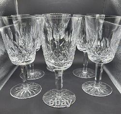 Set of 6 Vintage WATERFORD Lismore Crystal 6? Water Goblet Wine Glass