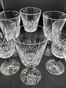 Set of 6 Vintage WATERFORD Lismore Crystal 6? Water Goblet Wine Glass