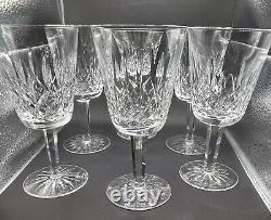 Set of 6 Vintage WATERFORD Lismore Crystal 6? Water Goblet Wine Glass