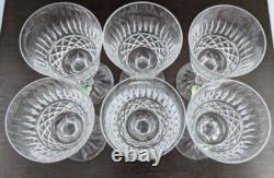Set of 6 Vintage Waterford Crystal Baltray Claret Wine Goblets Glasses Ireland