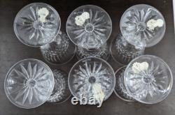 Set of 6 Vintage Waterford Crystal Baltray Claret Wine Goblets Glasses Ireland