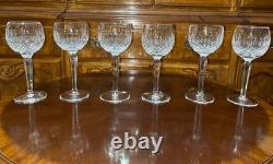 Set of 6 Vintage Waterford Crystal Colleen Tall Stem 7 3/8 Hock Wine Glasses