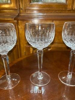Set of 6 Vintage Waterford Crystal Colleen Tall Stem 7 3/8 Hock Wine Glasses