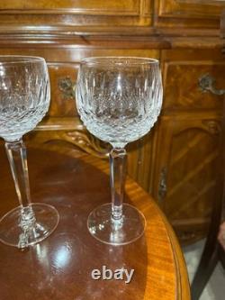 Set of 6 Vintage Waterford Crystal Colleen Tall Stem 7 3/8 Hock Wine Glasses