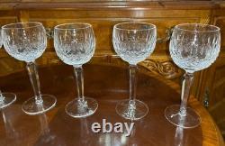 Set of 6 Vintage Waterford Crystal Colleen Tall Stem 7 3/8 Hock Wine Glasses