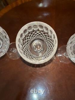 Set of 6 Vintage Waterford Crystal Colleen Tall Stem 7 3/8 Hock Wine Glasses