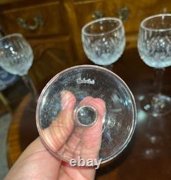 Set of 6 Vintage Waterford Crystal Colleen Tall Stem 7 3/8 Hock Wine Glasses