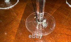 Set of 6 Vintage Waterford Crystal Colleen Tall Stem 7 3/8 Hock Wine Glasses