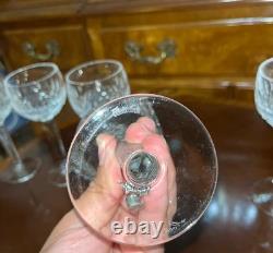 Set of 6 Vintage Waterford Crystal Colleen Tall Stem 7 3/8 Hock Wine Glasses
