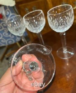 Set of 6 Vintage Waterford Crystal Colleen Tall Stem 7 3/8 Hock Wine Glasses