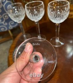 Set of 6 Vintage Waterford Crystal Colleen Tall Stem 7 3/8 Hock Wine Glasses
