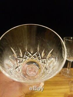 Set of 6 Vintage Waterford Lismore Crystal Water Goblets Stemware 10 Oz