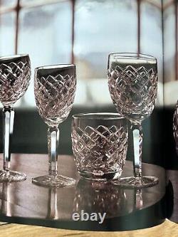 Set of 6 Vtg WATERFORD CRYSTAL Comeragh 6 oz. Claret Wine Glasses 6.5 IRELAND