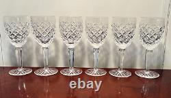 Set of 6 Vtg WATERFORD CRYSTAL Comeragh 6 oz. Claret Wine Glasses 6.5 IRELAND