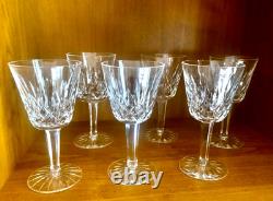 Set of 6 WATERFORD Crystal Lismore Claret 4.5 oz 6 Tall Wine Glasses New