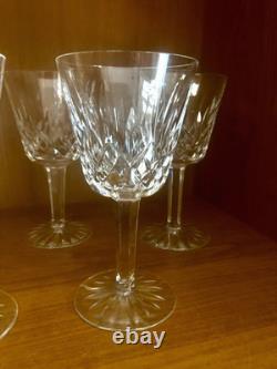 Set of 6 WATERFORD Crystal Lismore Claret 4.5 oz 6 Tall Wine Glasses New