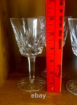 Set of 6 WATERFORD Crystal Lismore Claret 4.5 oz 6 Tall Wine Glasses New