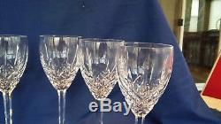 Set of 6 Waterford Crystal Araglin Pattern Water/Wine Glasses Goblets @ 7 7/8