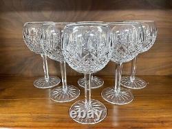 Set of (6) Waterford Crystal BALLYBAY Pattern 7 Balloon Wine Goblet Glasses