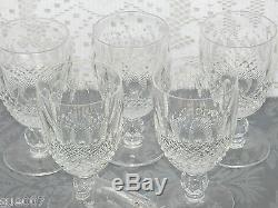 Set of 6 Waterford Crystal Colleen Short Stem White Wine Goblets 9 Ounce Glasses