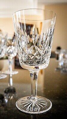 Set of 6 Waterford Crystal LISMORE 6 7/8 Water/Wine Goblets Glasses