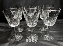 Set of 6 Waterford Crystal Lismore White Wine Claret Glasses