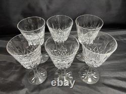 Set of 6 Waterford Crystal Lismore White Wine Claret Glasses