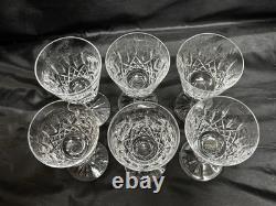 Set of 6 Waterford Crystal Lismore White Wine Claret Glasses