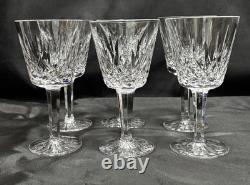 Set of 6 Waterford Crystal Lismore White Wine Claret Glasses