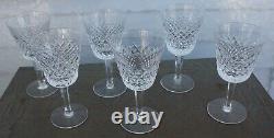 Set of 6 Waterford Cut Crystal Alana 6 Inch Claret Wine Glasses