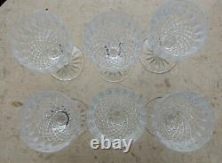 Set of 6 Waterford Cut Crystal Castlemaine Claret Wine Glasses 7