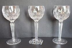 Set of 6 Waterford Cut Crystal Lismore Wine Hock Goblets 7-1/2 Tall