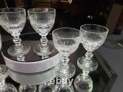 Set of (6) Wine Claret 4-1/4 Glasses Cut clear Crystal St Louis Trianon signed