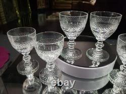 Set of (6) Wine Claret 4-1/4 Glasses Cut clear Crystal St Louis Trianon signed