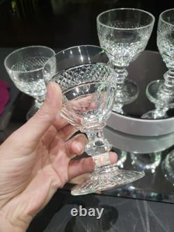 Set of (6) Wine Claret 4-1/4 Glasses Cut clear Crystal St Louis Trianon signed