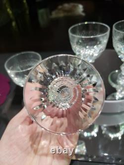 Set of (6) Wine Claret 4-1/4 Glasses Cut clear Crystal St Louis Trianon signed