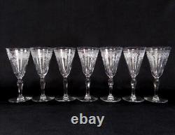 Set of 7 Fostoria Crystal 5 Liquor Cordial Glasses Lovely Etched WASHINGTON