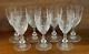 Set of 7 St. Louis Crystal MASSENET Clear Cut 5.75 Burgundy Wine Glasses FRANCE