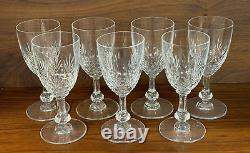 Set of 7 St. Louis Crystal MASSENET Clear Cut 5.75 Burgundy Wine Glasses FRANCE