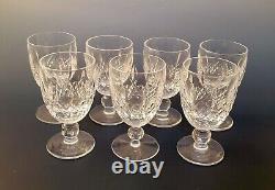 Set of 7 Waterford Crystal KILCASH Claret Wine Glasses