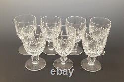 Set of 7 Waterford Crystal KILCASH Claret Wine Glasses