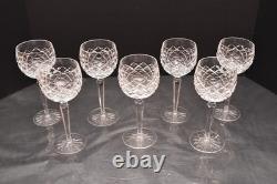 Set of 7 Waterford Crystal Wine Glasses 7.25 Tyrone hock wine Goblets Stems