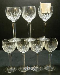 Set of (7) Waterford Lismore Wine Hock Glasses 7.31 x 2.88 x 2.88 Excellent