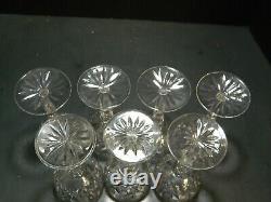 Set of (7) Waterford Lismore Wine Hock Glasses 7.31 x 2.88 x 2.88 Excellent