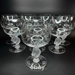 Set of 8 BAYEL France Frosted Horse Head Stem Crystal Wine Glasses 16.9oz 500ml