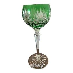 Set of 8 Bohemian Hungary Colored Cut-to-Clear Crystal Wine Goblets Hocks Stems