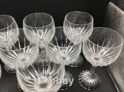 Set of 8 Crystal Massena Wine Glasses by Baccarat