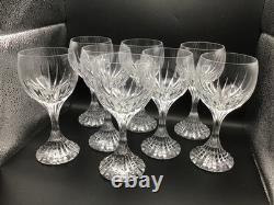 Set of 8 Crystal Massena Wine Glasses by Baccarat