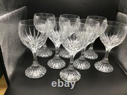 Set of 8 Crystal Massena Wine Glasses by Baccarat